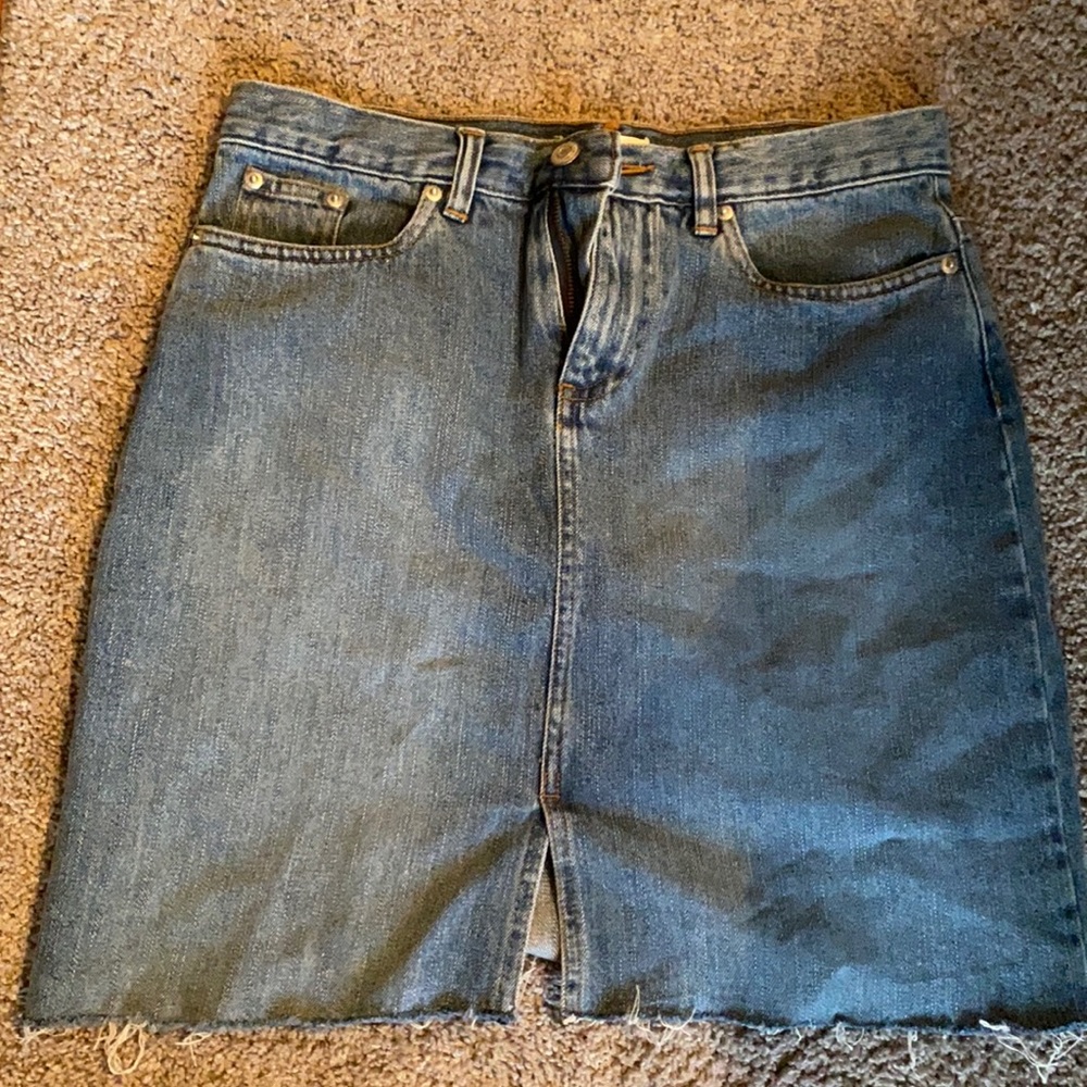 High waisted jean skirt